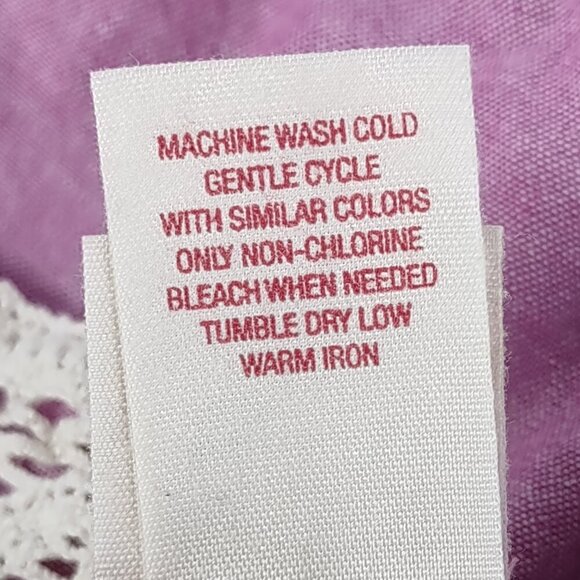 Mossimo Pink Crochet Back Romper 100% Cotton Knit Tie Waist Casual Size M - Picture 12 of 12